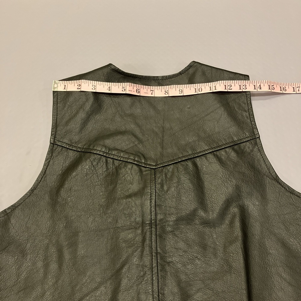 Branded Garments Black Leather Vest Joe Camel Cigarettes Logo Women's L Pockets - Picture 11 of 12
